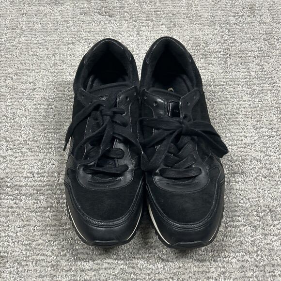 Coach Carter Runner Shoes Mens 8.5 D Leather Lace Up FG1599 Black Sneakers - Picture 2 of 10